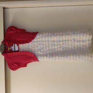 NEW Speechless Girls White Pink Sparkly Polka Dot Lined Dress Stretchy Size 14